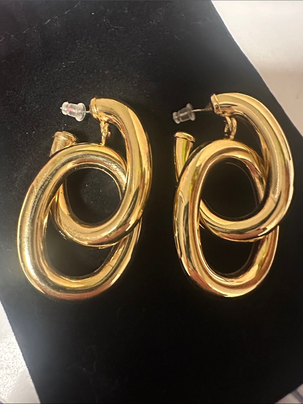 Gold Double-Loop Hoop Earrings
